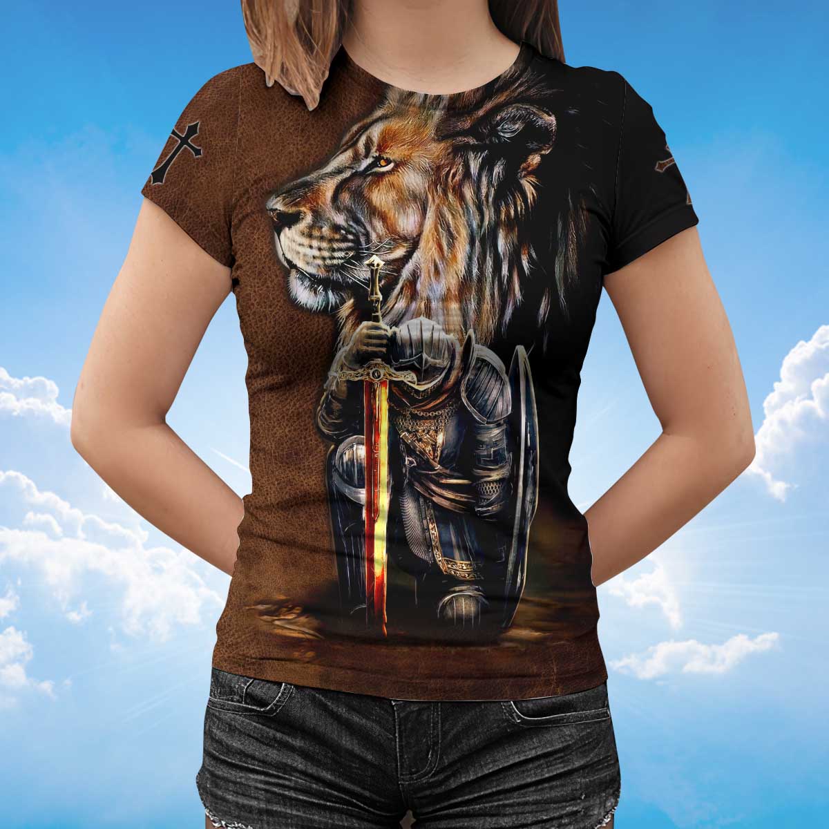 Knight Templar T Shirt God Jesus And Lion Shirt Lasfour TO1482