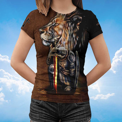 Knight Templar T Shirt God Jesus And Lion Shirt Lasfour TO1482