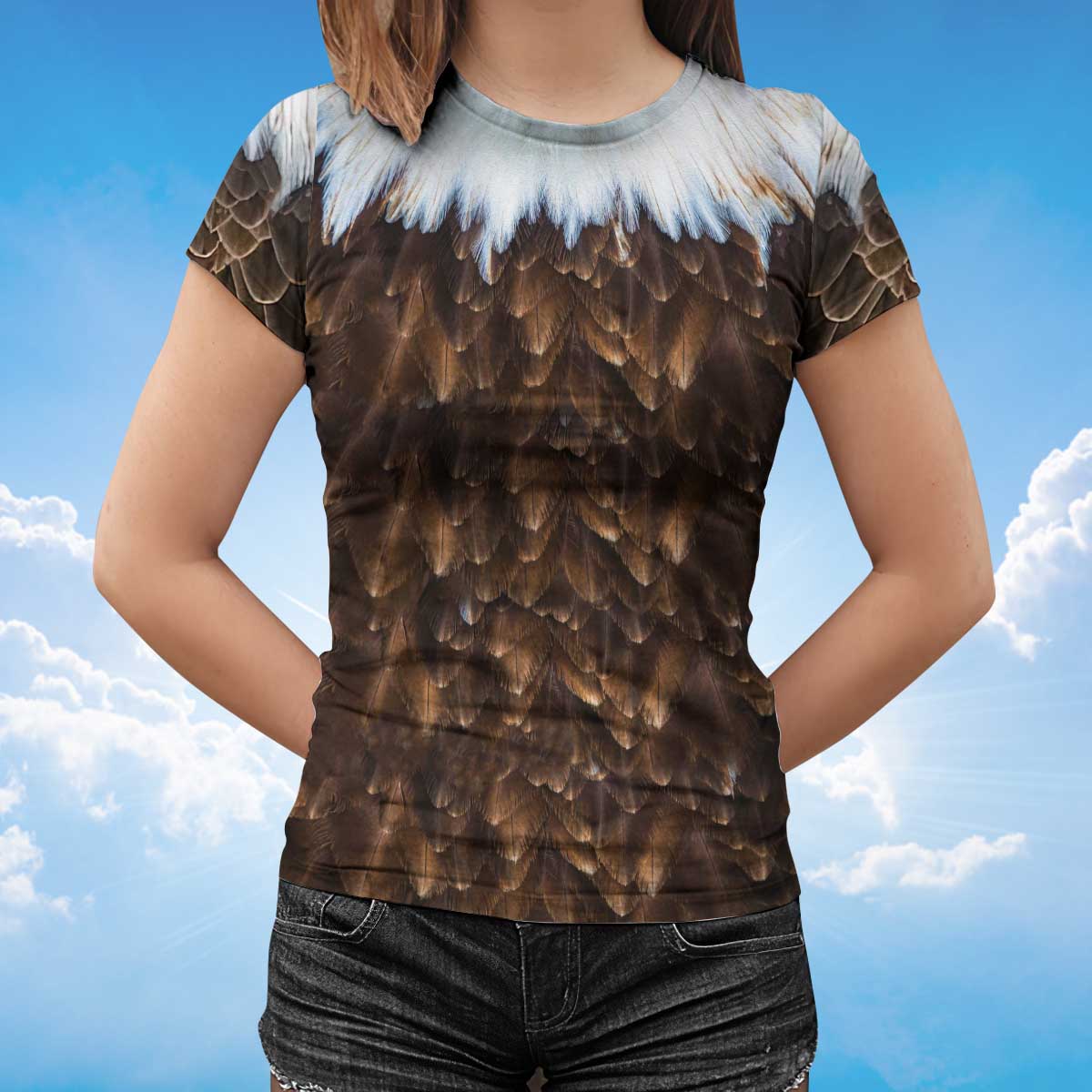 Eagle Feather Pattern T-Shirt Eagle Lover T-Shirt Lasfour TO1411
