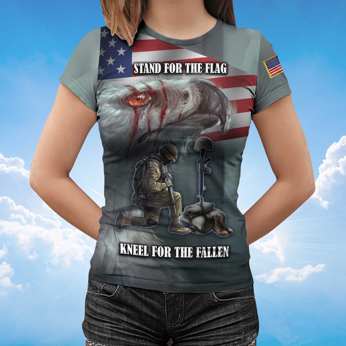 Stand For The Flag T Shirt Kneel For The Fallen Memorial 11 Sep Shirt TO1413