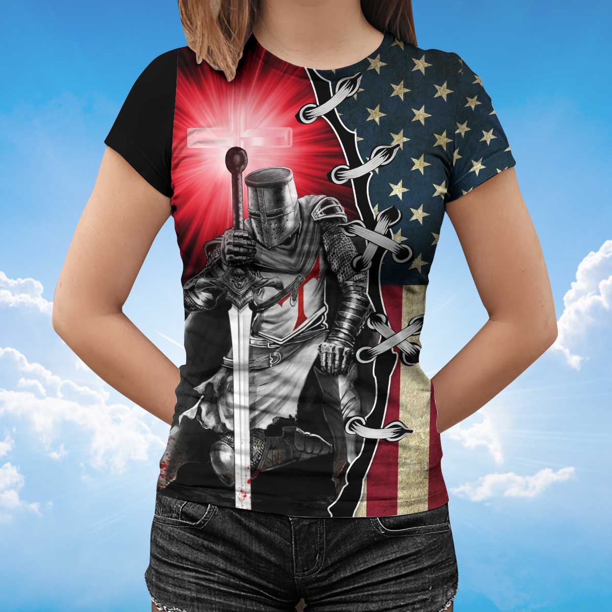 Knight Templar T Shirt Religious Sublimation On Shirt Lasfour TO1474