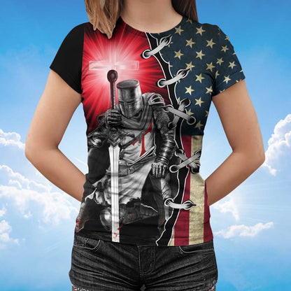 Knight Templar T Shirt Religious Sublimation On Shirt Lasfour TO1474