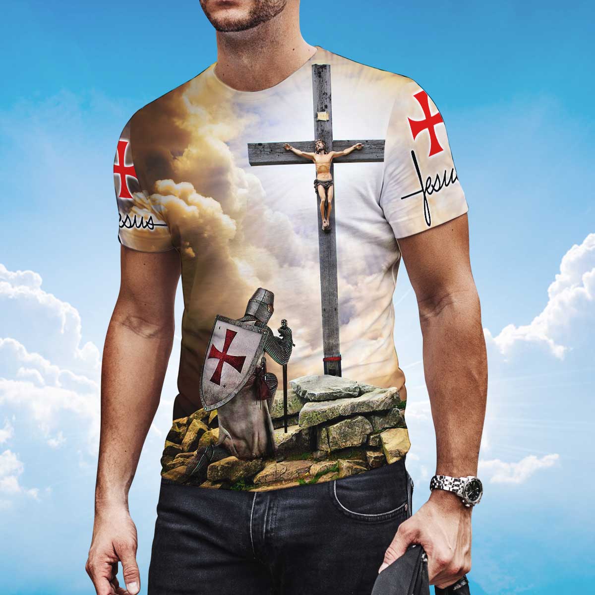 Knight Templar Tshirt Kneel Before Jesus Shirt Men Women TO1467