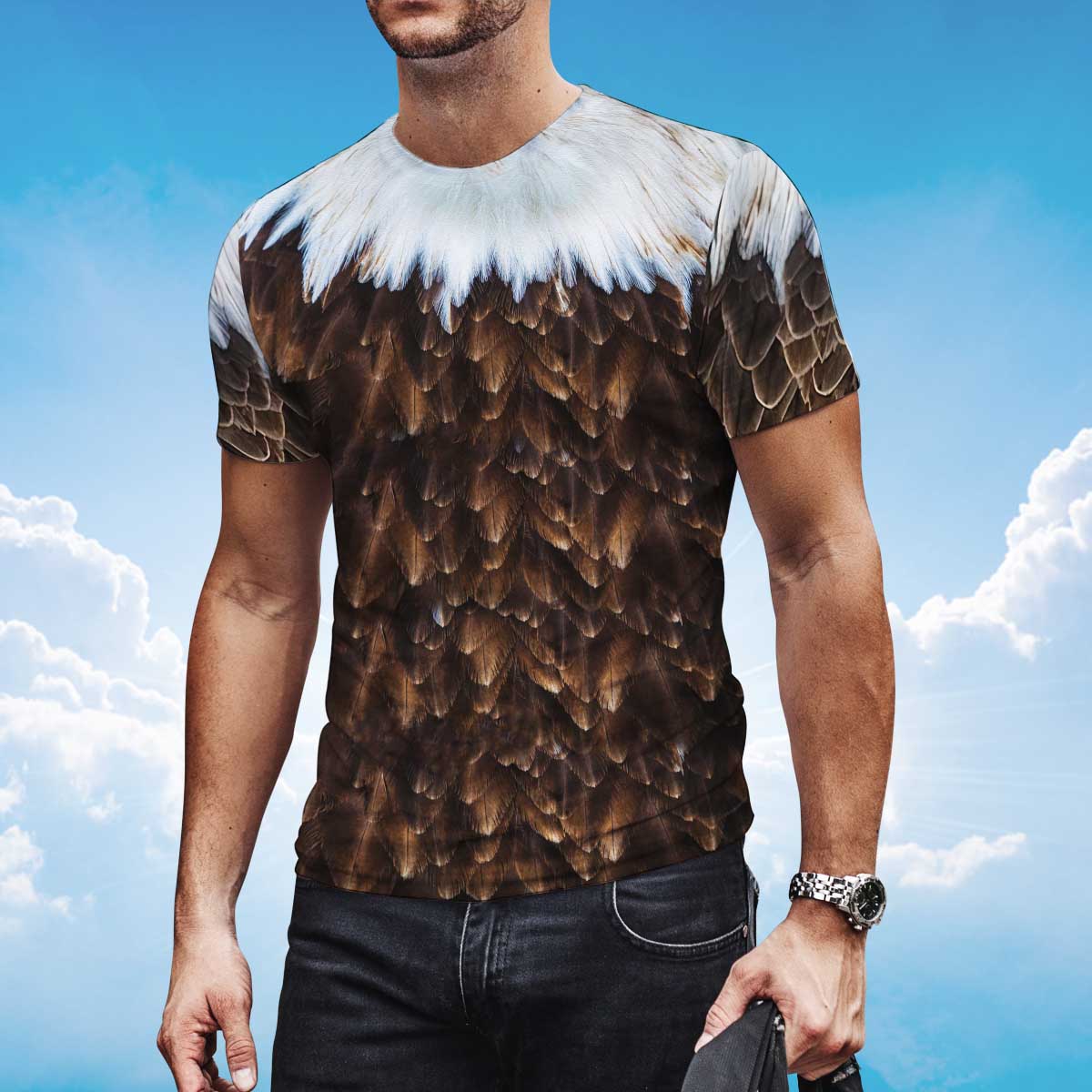 Eagle Feather Pattern T-Shirt Eagle Lover T-Shirt Lasfour TO1411