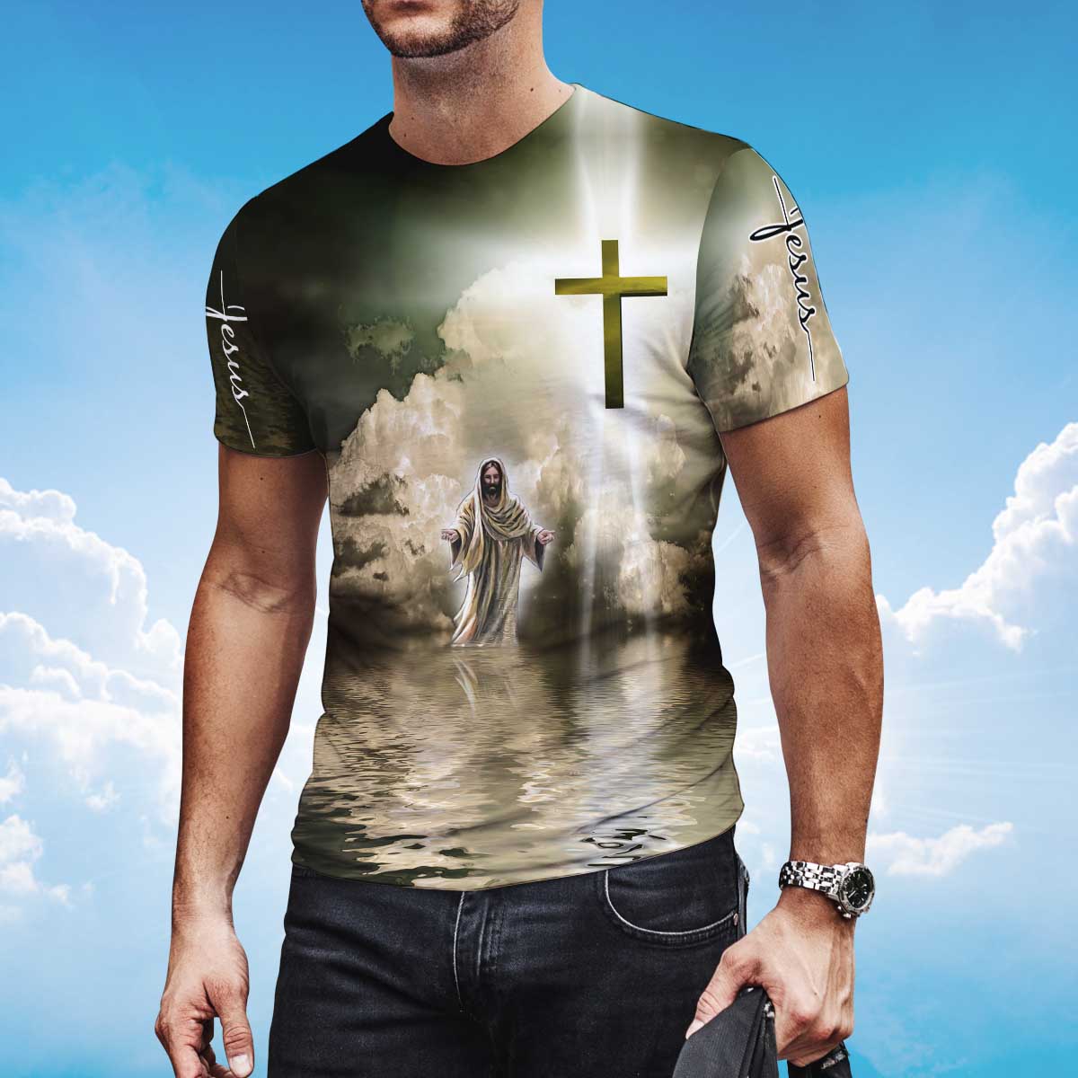 Sublimation God Jesus On T Shirt Jesus Is My Life Tee Shirt Lasfour TO1388