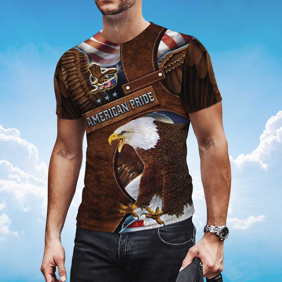 Eagle American Pride Brown T Shirt Eagle Lover Shirt TO1408