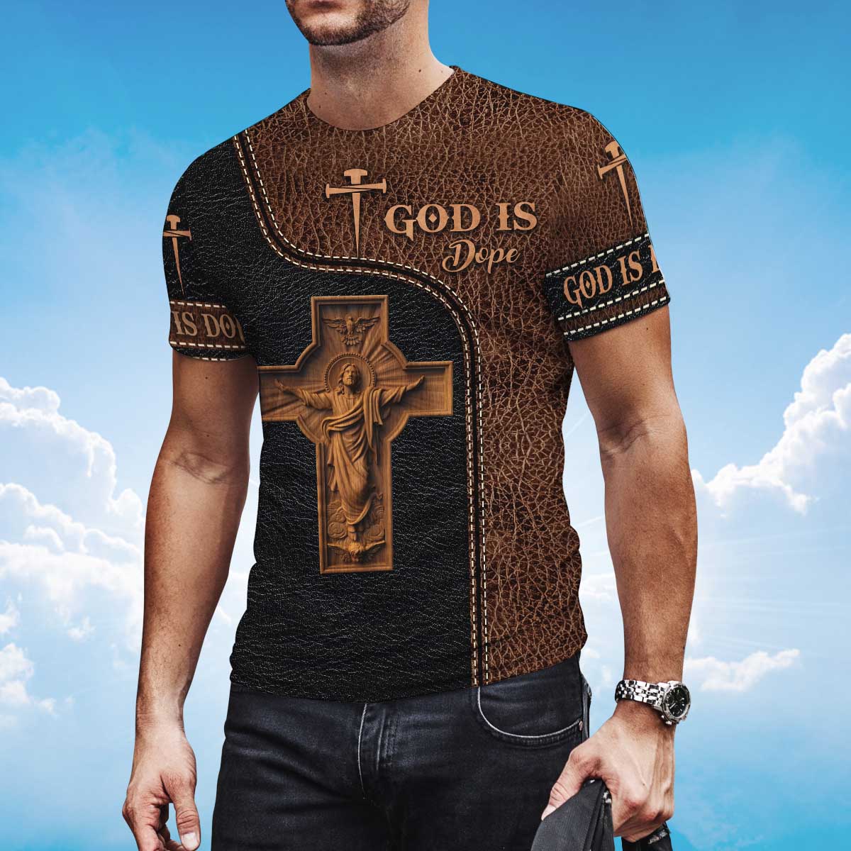 God Is Dope T Shirt God Jesus 3D Shirt Men Women Leather Pattern TO1389