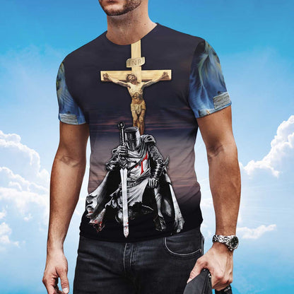 3D All Over Printed Knight Templar Shirt I Believe In God Tshirt Templar Shirts TO1471