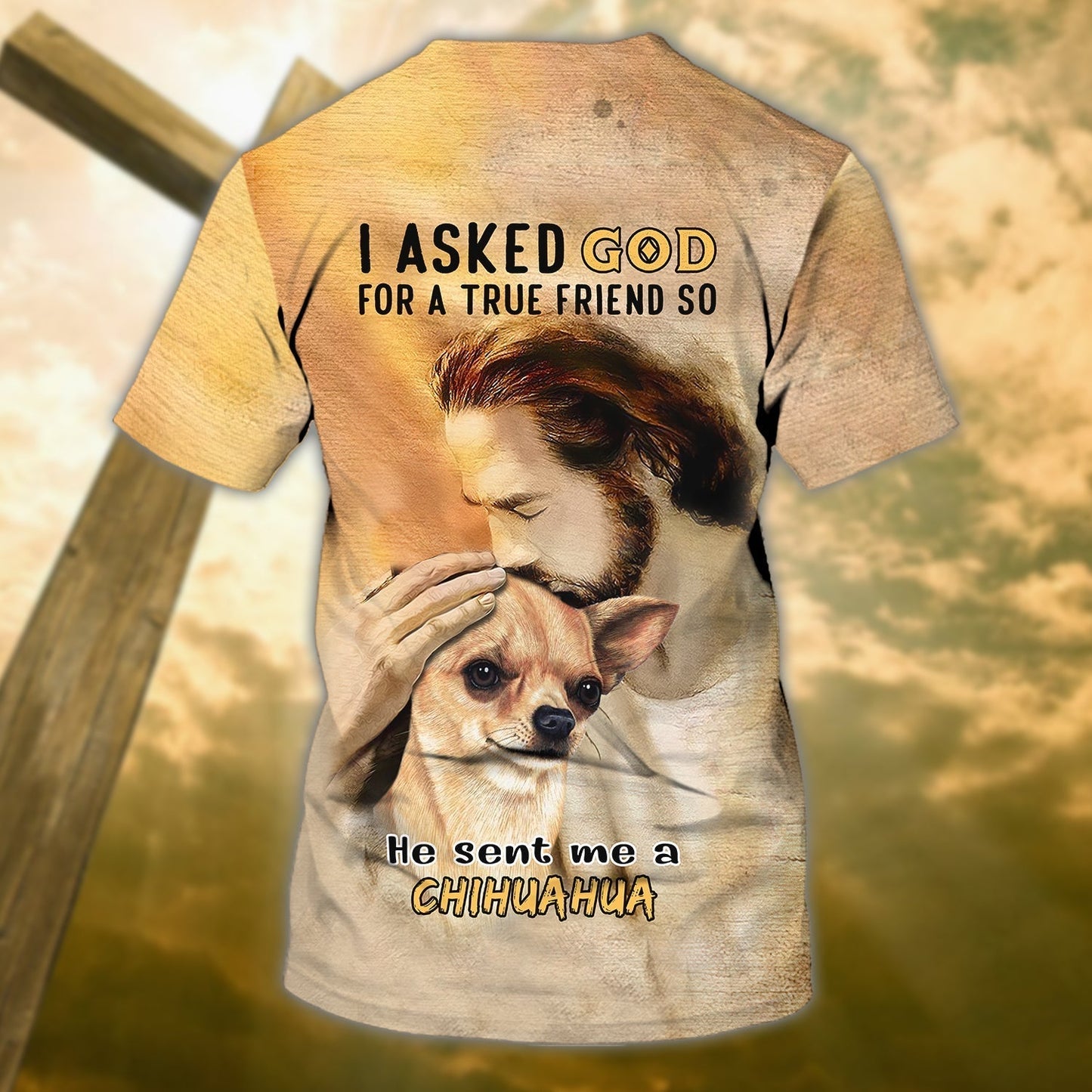 Custom God Sent Me Chihuahua T Shirt Gift For Christian Jesus Lover And Dog Shirt TO1450