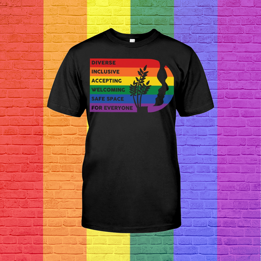 Diverse Inclusive Accepting Wellcoming Pride T Shirt For Lgbtq, Lesbian Shirt, Gift For Couple Gay Man LO0613