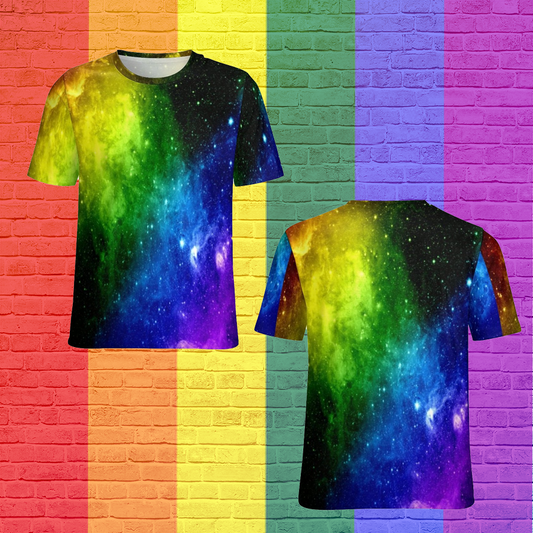 Rainbow Galaxy Lgbt Pride 3D T Shirt, Gaymer 3D T Shirt, Gift For Lesbian Couple LO0921
