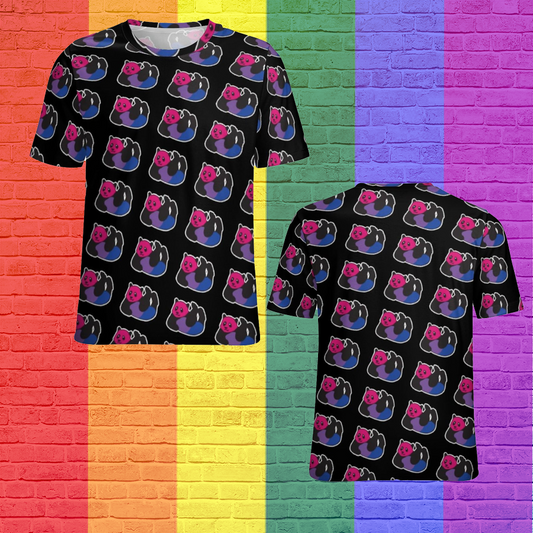 Lesbian 3D Tshirts, Bisexual Panda Lgbt Pride Short Sleeve Shirt Women Plus Size Blouse Tunics Tops LO0908