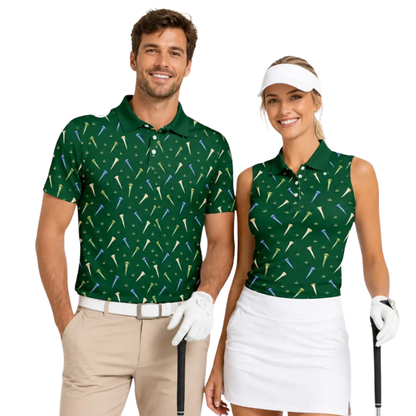 Matching Green Golf Shirt For His And Her, Couple Matching Golf Shirt GE0600