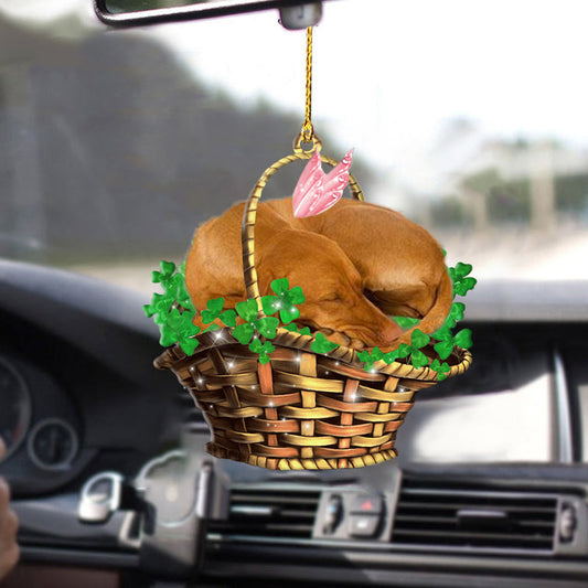 Vizsla Dog Sleeping Ornament, Lucky Fairy Animal Ornament OO0272