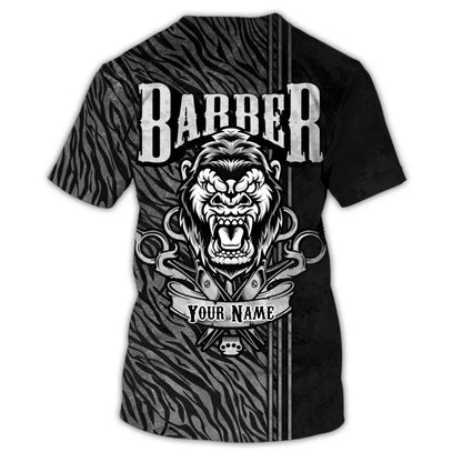 Personalized 3D All Over Print Barber Shirt, Barber Shop Animal Gang Tshirt, Barber Gift, Barbershop Uniform TO2722