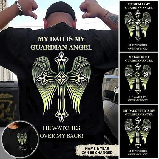 My Love Watches Over My Back Personalized 3D All Over Print T Shirt, Memorial Shirt TO2693