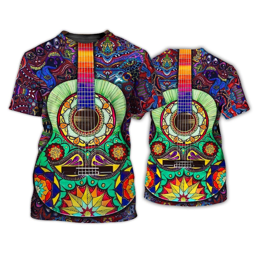 3D All Over Printed Hippie T Shirt, Old Woman Hippie Never Die, Hippie Classic Guitar Tshirt, Hippie Gifts TO0693