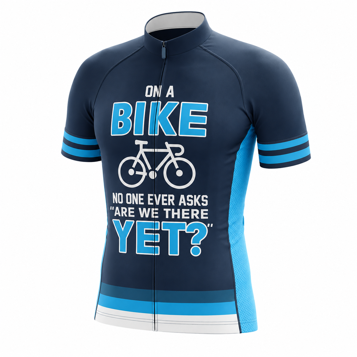 On The Bike No One Ever Asks Are We There Yet Men's Short Sleeve Cycling Jersey, Funny Cycling Jerseys CG0816
