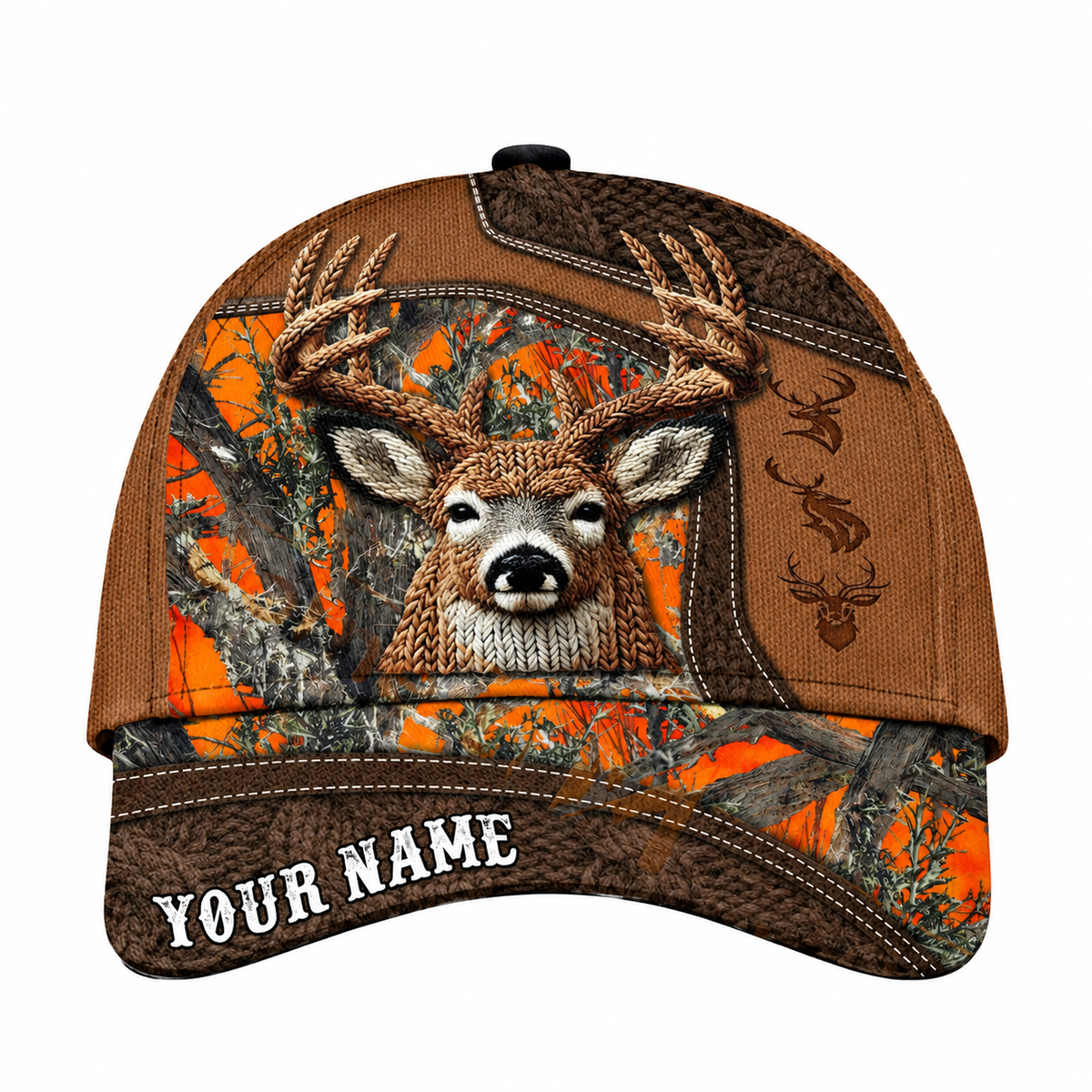 Deer Hunting Custom Faux Embroidered Baseball Cap 3D Printed, Custom Hunting Lover Hat CP0767