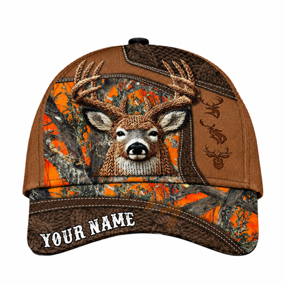 Deer Hunting Custom Faux Embroidered Baseball Cap 3D Printed, Custom Hunting Lover Hat CP0767