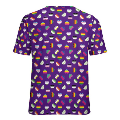 Pride Flag Heart Print Lgbt Gay Trans Bi Ace Queer Short Sleeve Shirt Women Plus Size Blouse Tunics Tops LO0920
