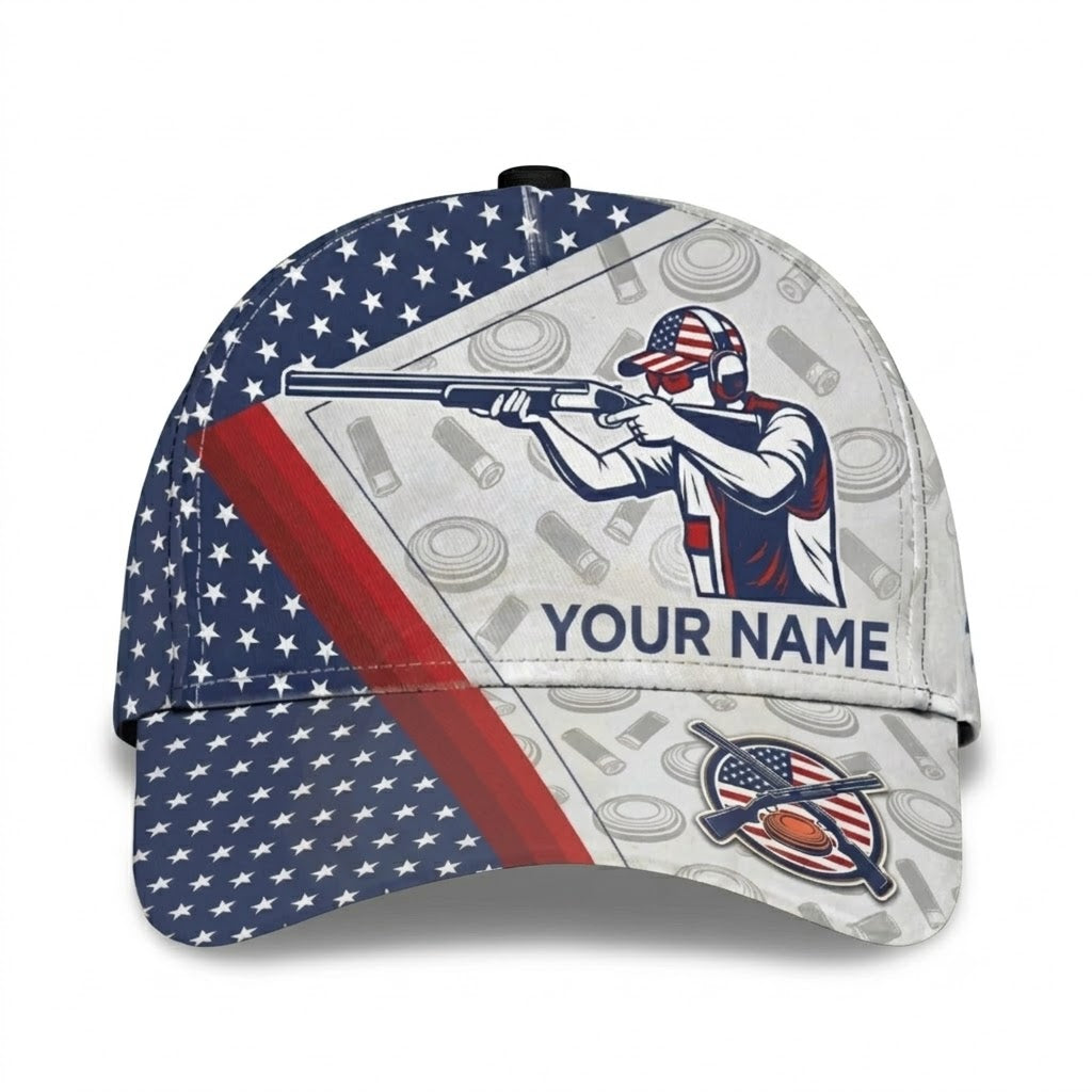 Custom Shooting American Flag Baseball Cap, Personalized Shooting Cap 3D Printed CP0742