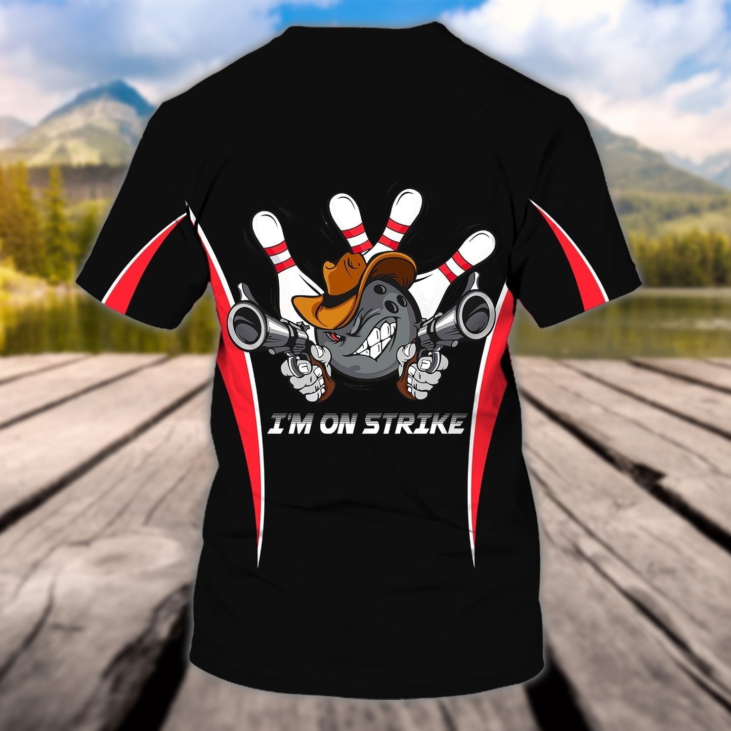 Personalized 3D All Over Printed Black Bowling T Shirt, I'M On Strike Bowling Shirts, Funny Bowling Shirts TO0761