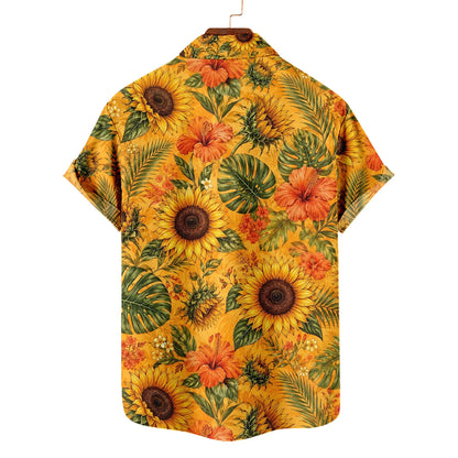 Sunflower Yellow Hawaiian Shirt For Men Women, Sunflower Floral Hawaiian Shirt HE0896
