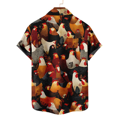 Rooster Chicken Hawaiian Shirt, Rooster Hawaiian Shirt HE0899
