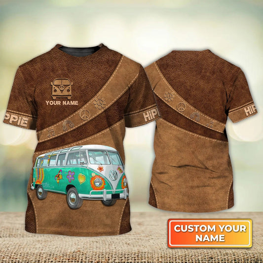 Blue Hippie Car Personalized Name 3D Tshirt, Hippie Shirt Men Women TO2655