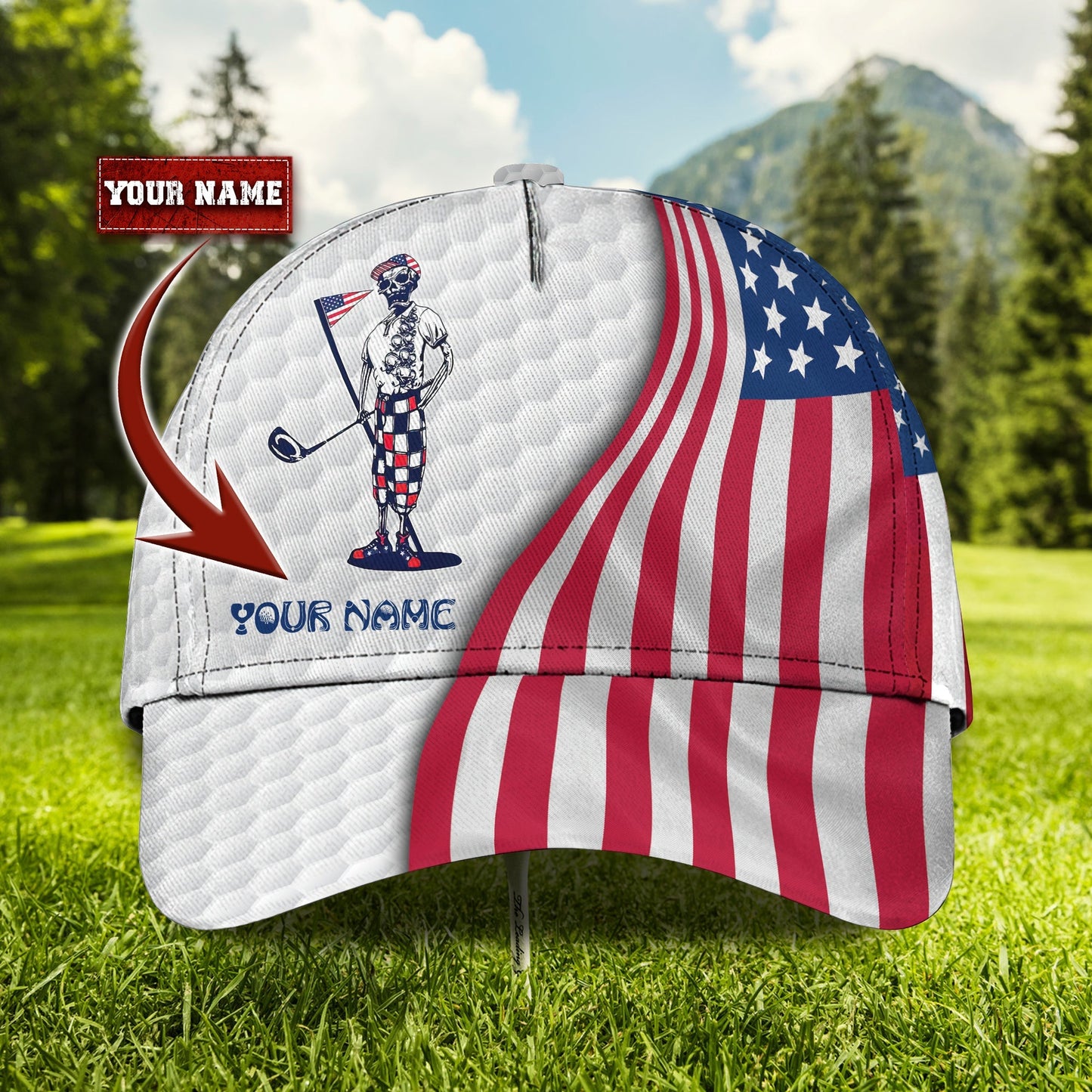 3D Classic Cap Golf 5 Personalized Name Cap Lasfour CA0630