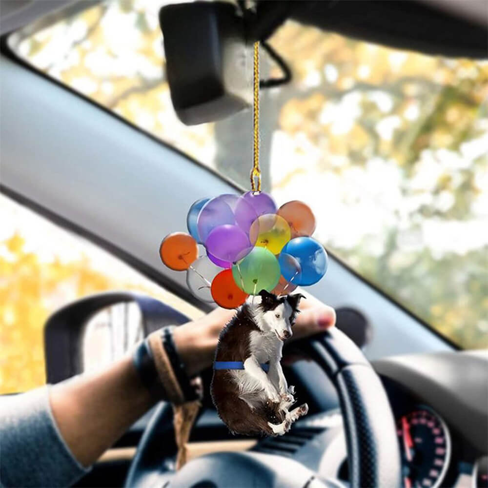 Border Collie Dog Fly With Bubbles Car Hanging Ornament Dog Ornament Lasfour. OO0804