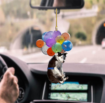 Border Collie Dog Fly With Bubbles Car Hanging Ornament Dog Ornament Lasfour. OO0804