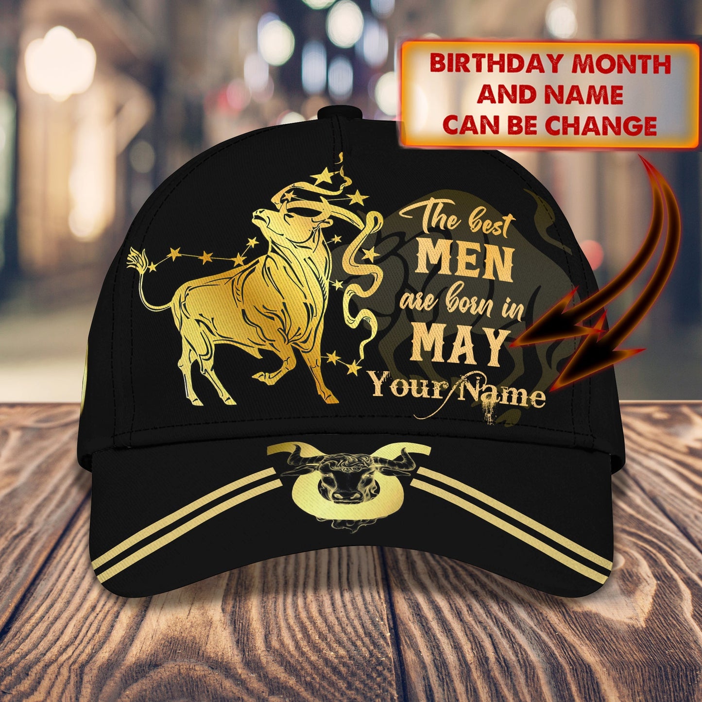 3D Classic Cap Taurus Personalized Name Cap 49 Lasfour CA1558