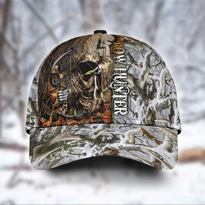 Lasfour 3D All Over Print Baseball Cap Bow Hunter Snow Camo Classic Cap CA0465