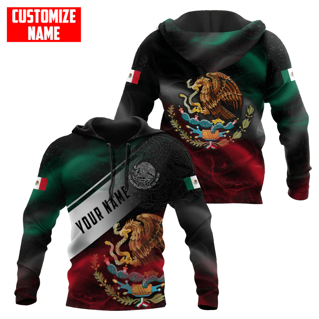 Lasfour Personalized Mexico Smoke 3D Unisex Hoodie, Mexico Eagle On Hoodie, Mexico Hoodies SO0424