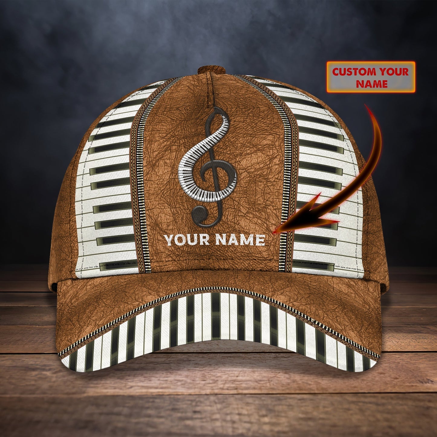 3D Classic Cap Music Personalized Name Cap Lasfour CA2263