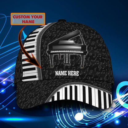 3D Classic Cap Piano Personalized Name Cap 05 Lasfour CA1714