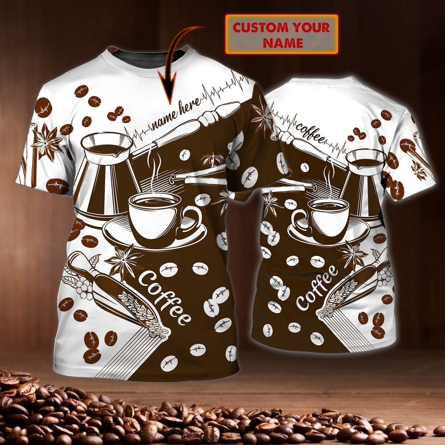 Personalized Coffee Love Shirt Men Women 3D All Over Print Coffee Bartender Tshirt Gift For Barista TO1754