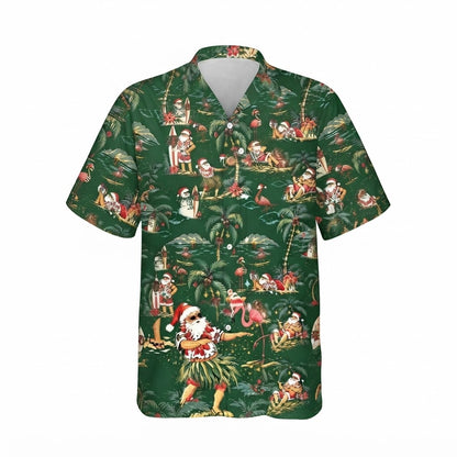 Funny Santa Surfing Tropical Hawaiian Shirt, Christmas Hawaiian Shirt HE0839