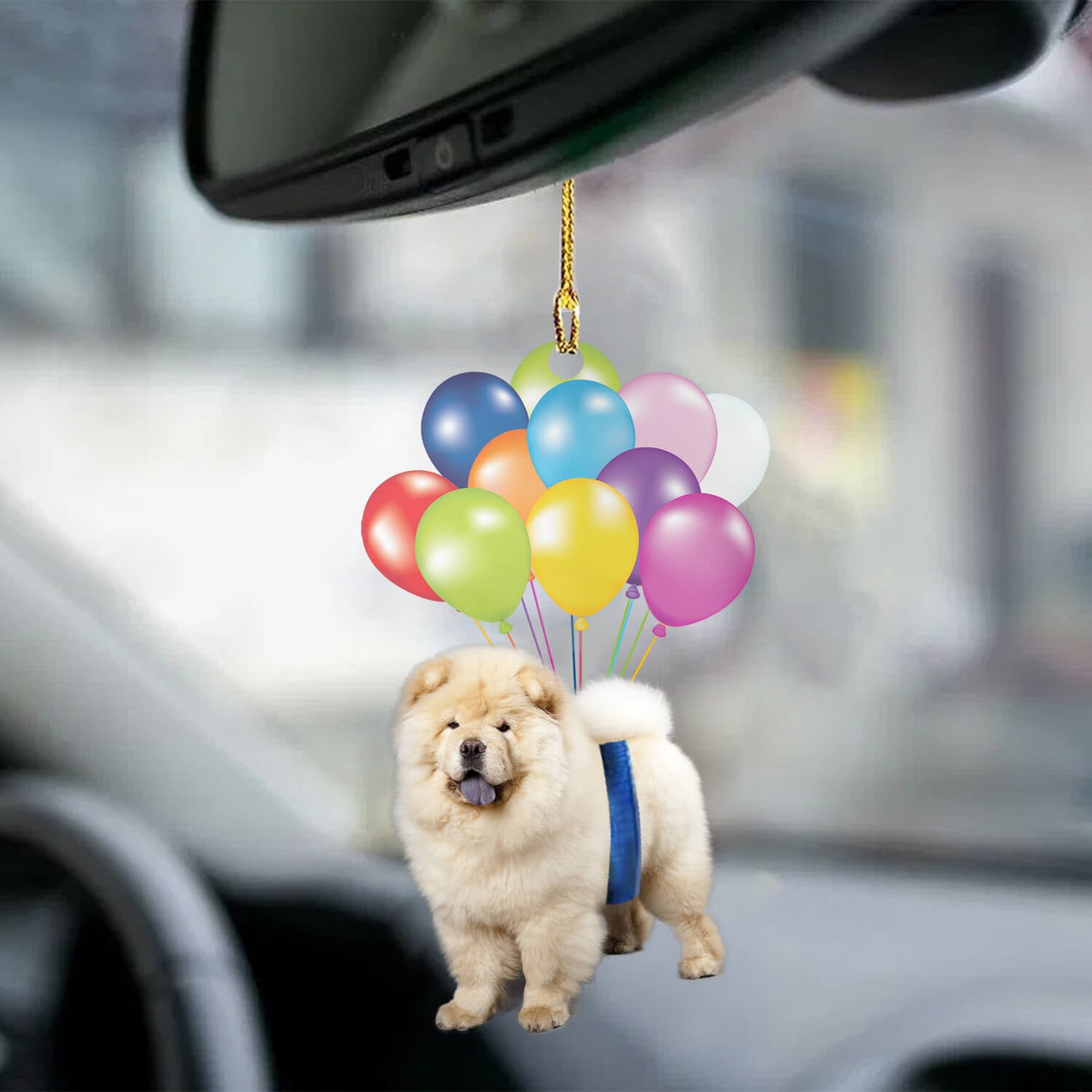 Balloon Dog Ornament Chow Chow Dog Fly With Bubbles Dog Hanging Ornament Lasfour OO0851