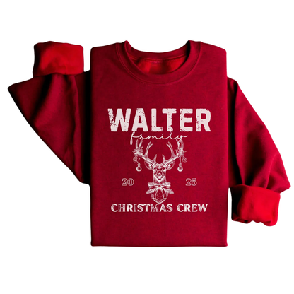Deer Antler Chrisrmas Crew Custom Family Matching Sweatshirts, Personalized Christmas Family Sweatshirts ET1297