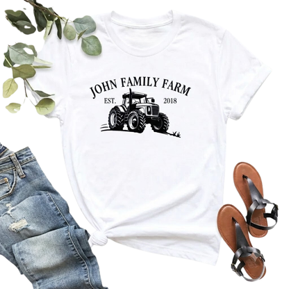 Personalized Family Farm Matching T Shirt With Year, Custom Farm Family Shirts ET1301