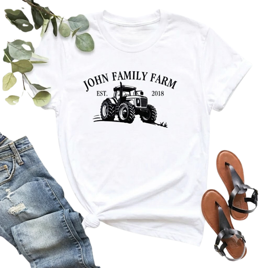 Personalized Family Farm Matching T Shirt With Year, Custom Farm Family Shirts ET1301