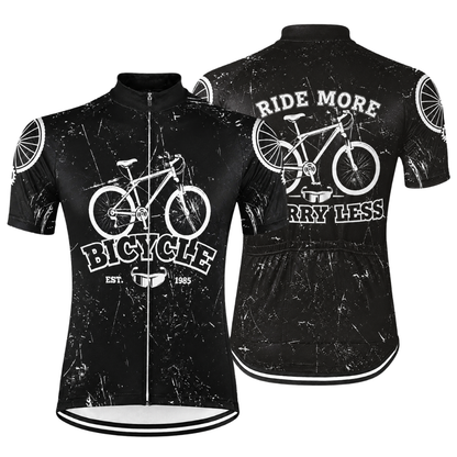 Custom Year Vintage Black Cycling Short Sleeve Men Jersey, Custom Bicyle Cycling Jerseys CG0822