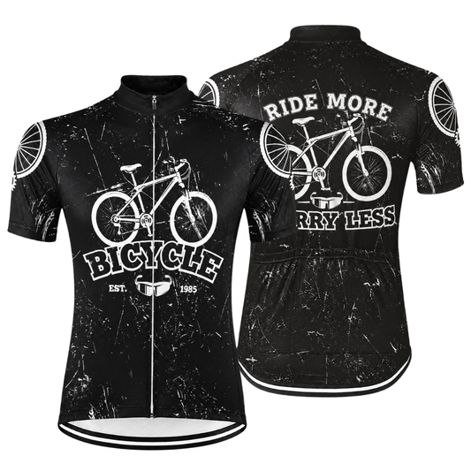 Custom Year Vintage Black Cycling Short Sleeve Men Jersey, Custom Bicyle Cycling Jerseys CG0822