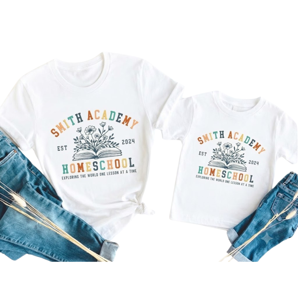 Custom Homeschool Family Matching T Shirt, Personalized Matching Homeschool Family Shirts ET1198