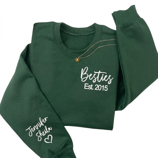 Custom Besties Matching Sweatshirt With Year, Custom Matching Best Friend Sweatshirt ET1373