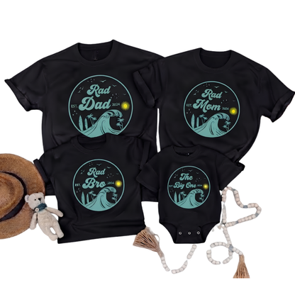 Personalized Surf First Birthday Family Matching T Shirts, Custom Surfing 1st Birthday Family Shirts ET1203