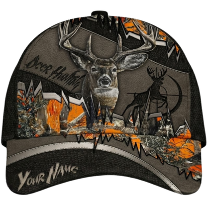 Custom Deer Hunting Camouflage Baseball Cap, Personalized Deer Hunter Cap Hat CP0616
